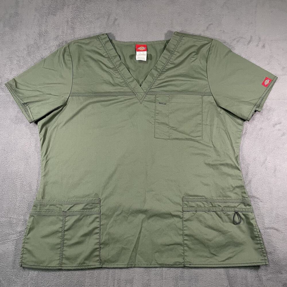 Dickies Scrub Set Green Unisex XL Cotton Blend Medical Nurse Uniform Workwear - Picture 2 of 16